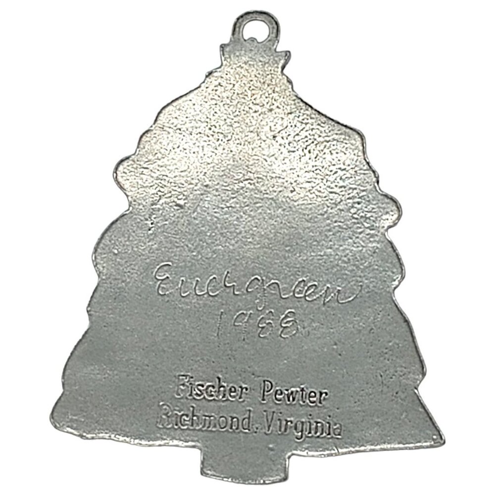 Fischer Pewter Christmas Tree Ornament Sycamore Pewtersmith 1988 Evergreen VA - Picture 4 of 6